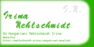 irina mehlschmidt business card